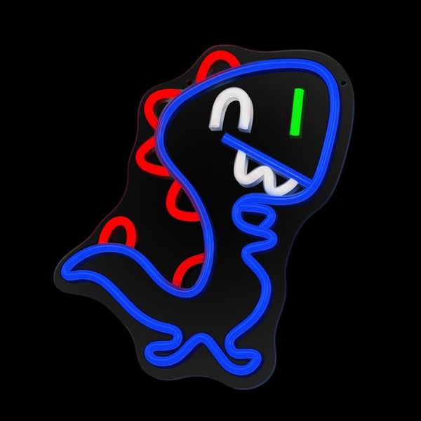 NEON LED PLEXI BABY DINOSAUR USB-A 2M MED INTEGRERAD DIMMER