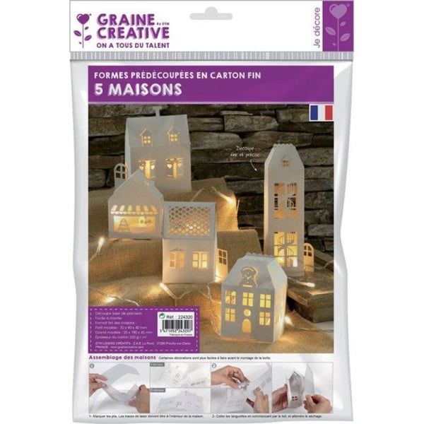 Graine Créative - Vit hus att montera 5 delar