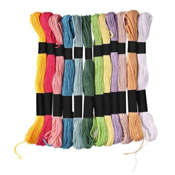MégaCréa DIY - Tråd armband brasiliansk bomullstrådar 12 färger. Pastell