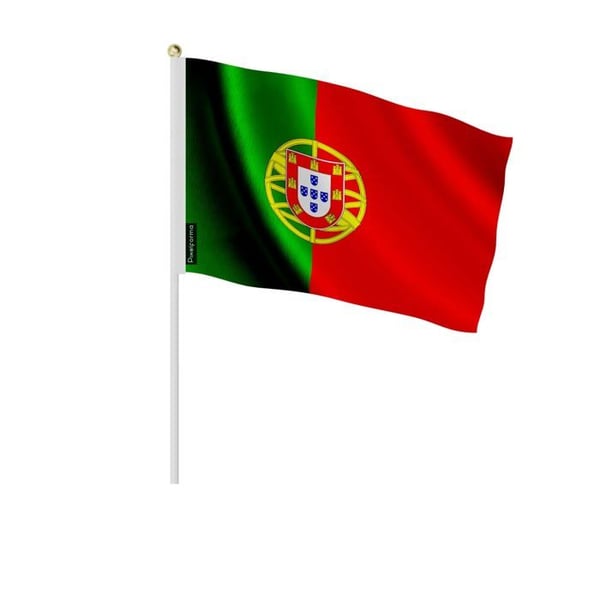 Mini Flagga av Portugal – 20 x 30 cm – Att Hålla i Handen – Polyester – 1 styck – Pixelforma