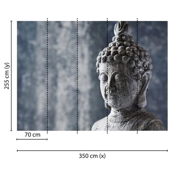 Tapet Wellness M1-No.60366 Digitaltryck Blå Grå Buddha