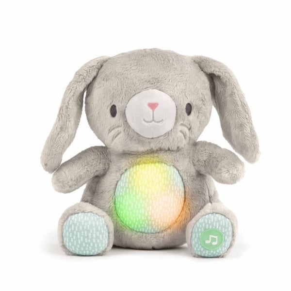 INGENUITY Doudou baby kanin Sylvi, bamse, beroligende melodier og vibrationer, lysende, gave til baby