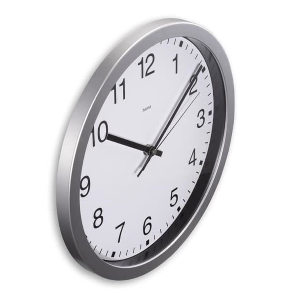 Väggklocka - Mallorca - Ø 30 cm - Silverfärgad - Metall - Modern design