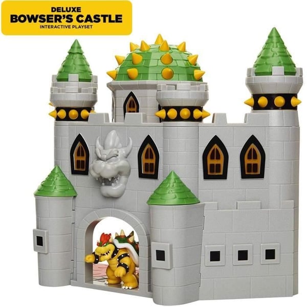 Bowser's Castle Playset - JAKKS PACIFIC - Super Mario - Bowser figurin - Ljudeffekter - Funktionella mekanismer