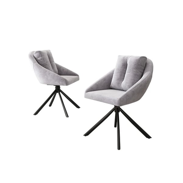 Spisestol - MUVOE - Drejelig - Grå velour - Ergonomisk - Moderne design