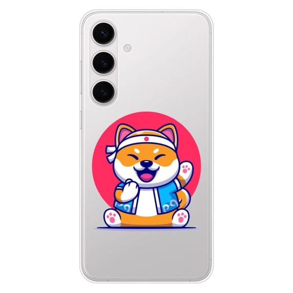 Tryckt silikonfodral som är kompatibelt med Samsung Galaxy S24 FE Shiba ninja