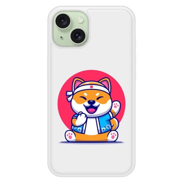 Siliconeförstärkt skal med tryck kompatibelt med Apple iPhone 15 Shiba ninja