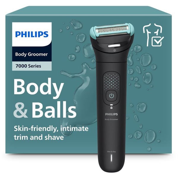 Kropstrimmer og intime områder - PHILIPS - Serie 7000 BG7475/14 - Fleksibelt 2D-hoved - 120 min - Trådløs - Intens sort