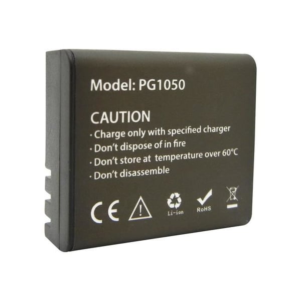 Batteri - Easypix - PG1050 - Li-Ion 1050 mAh - GoXtreme kompatibel - Svart