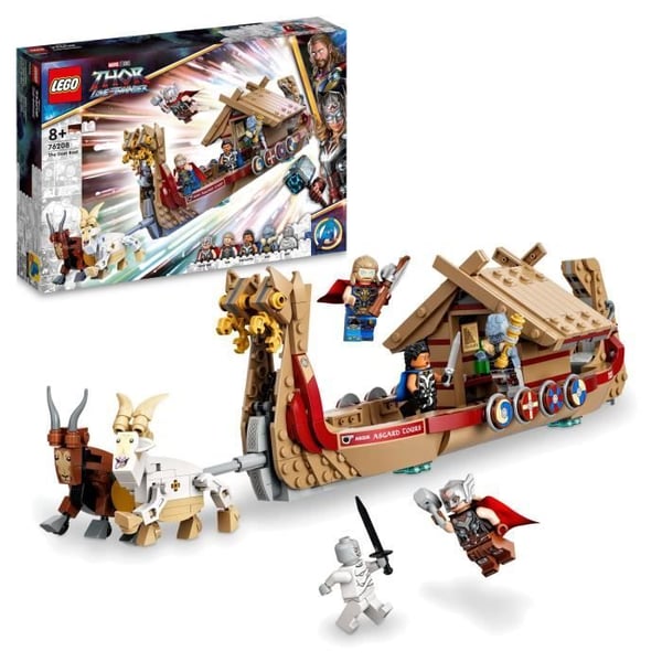 LEGO® 76208 Marvel Thors långskeppsbyggande leksaksbåt med Avengers och Stormbreaker-minifigurer, från 8 år och uppåt