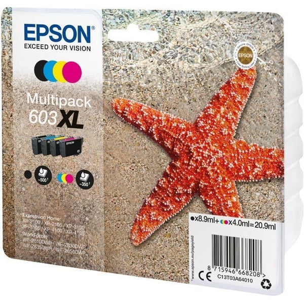EPSON Multipack 603 XL Ink Kit - Svart, Cyan, Magenta, Gul