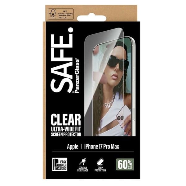 Hærdet Glas - PANZER GLASS - iPhone 17 Pro Max - Ultra Large - EasyAligner - Fuld Beskyttelse