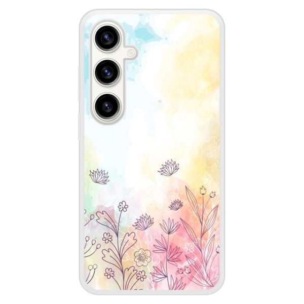 Coque i förstärkt silikon med tryck kompatibel med Samsung Galaxy S23 FE Akvarellblommor