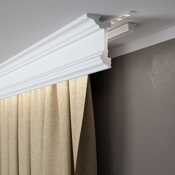 Mardom Plinttak MD137 Polyforce 55 x 96 x 2000 mm Vit Plinttak med gardiner Ljusplinttak