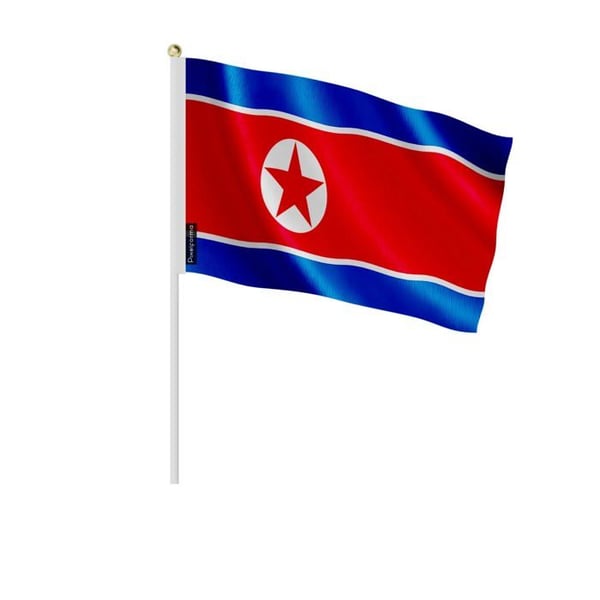 Mini-Flaggor - Nordkorea - 14 x 21 cm - Att Hålla i Handen - Polyester - 100 stycken - Pixelforma