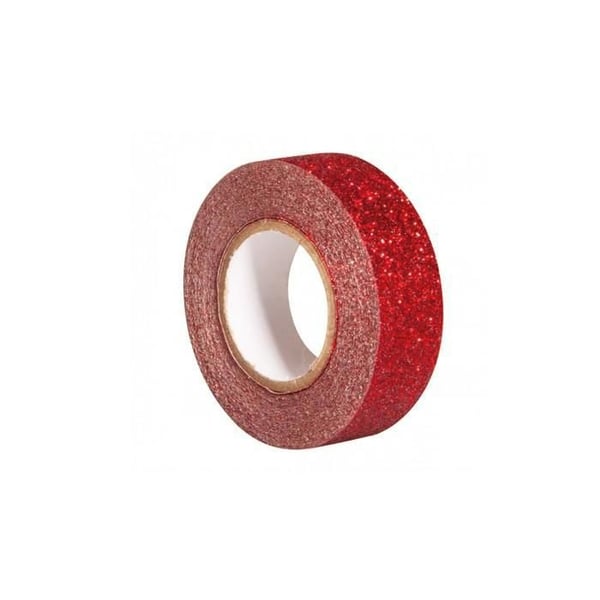 Glittrande Band - CLASSIQ - Röd - 15mm x 5m - Lätt att riva - Avtagbar utan rester