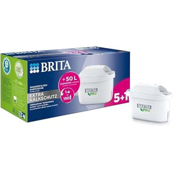 Vattenfilter - Brita - Maxtra Pro Extra - Paket med 6 - Kalkskydd - 150 liter per patron