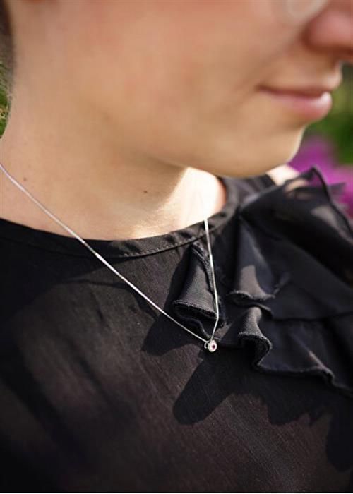 Collier - AGATO - AGS1578/47-P - Sterling silver 925 - Rosazircon - Justerbar längd 42 cm