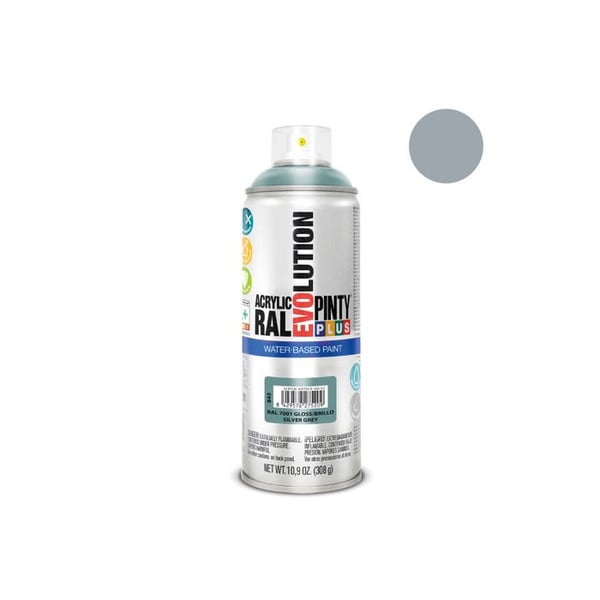 Sprayfärg Pintyplus Evolution Vattenbaserad 520cc Ral 7001 Grå Silver