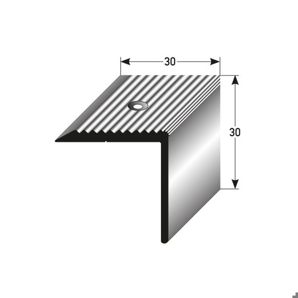 PROVISTON Trappsteg 30 x 30 x 2000 mm Trappsteg Aluminiumhörn Kombinerad hörn Mörkgrå anodiserad Aluminium Med hål