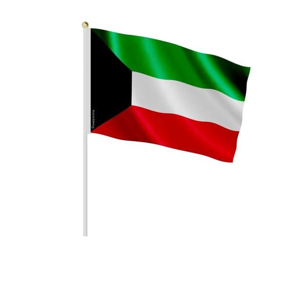 Mini-Flaggor - Kuwait - 14 x 21 cm - Att Hålla i Hand - Polyester - 100 stycken - Pixelforma