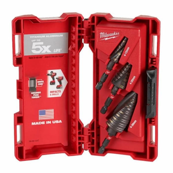 Foret etager MILWAUKEE Shockwave trinbor - Sæt med 3 dele - 48899266