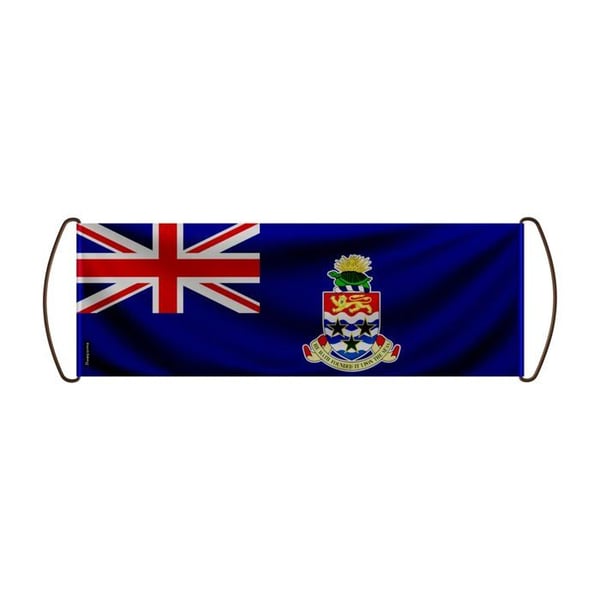 Rullbanner – Caymanöarnas flagga – 24 x 70 cm – Polyester – Handflagga – Pixelforma