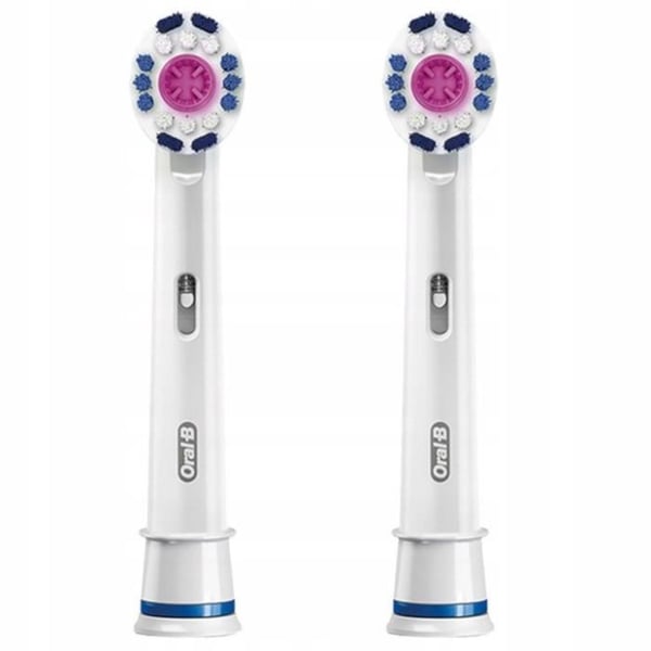 Tandborste - Braun Oral-B - 3D White - 2 borsthuvuden - Tar bort missfärgning - Minskar plack