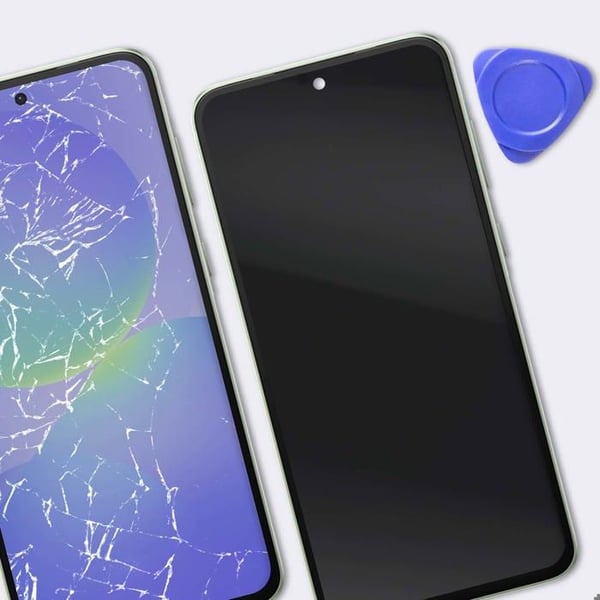 OLED-skärm - AVIZAR - Galaxy A36 - Limegrön - Förmonterad med chassi - Inbyggda flexanslutningar