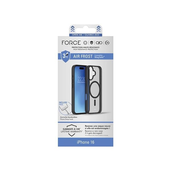 Forcecase MagSafe-kompatibelt förstärkt fodral till iPhone 16 Frost Black