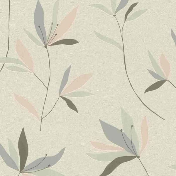 Rasch Färga ditt liv 634068 Non-woven tapet med blommor 0.53 x 10.05 m Grå