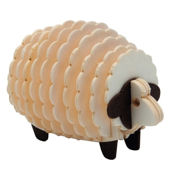 3D-pappermodell - FRIDOLIN - Får - Laserskurna delar - 6 x 4,2 x 4 cm - Från 8 år