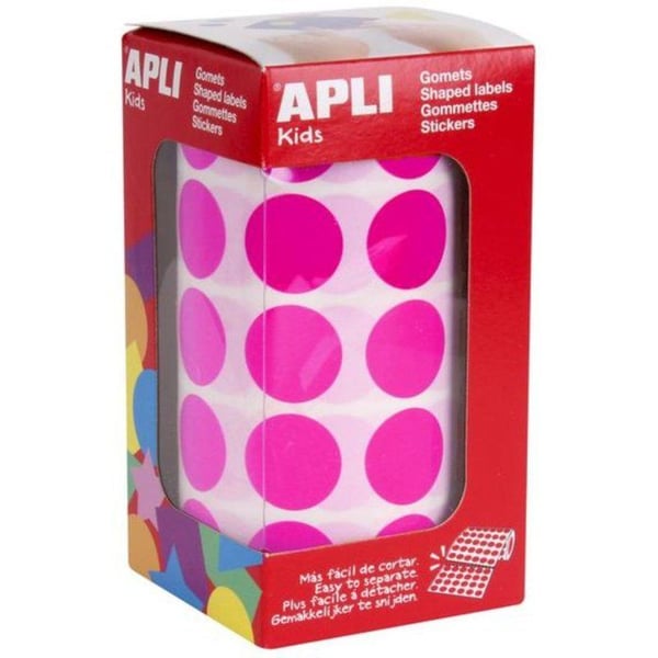 Apli Agipa - Rullande klistermärken Rund Ø 20 mm fuchsia x 1 770