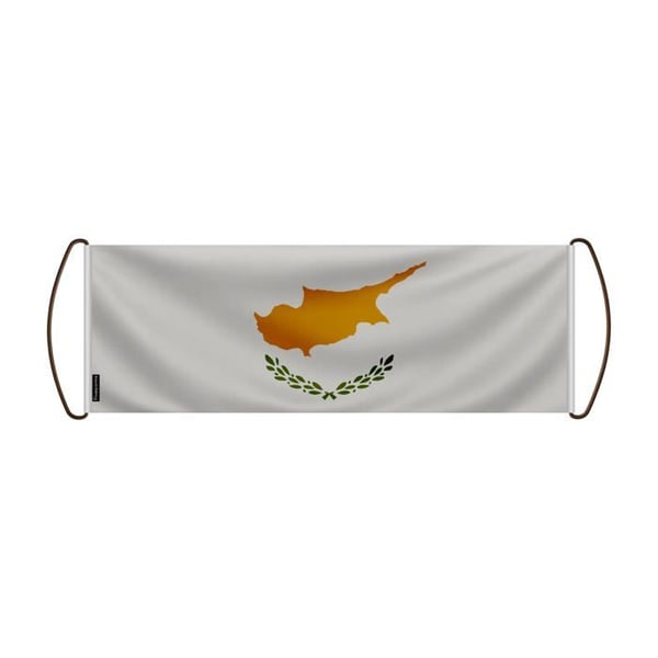 Rullande Banner – Cyperns Flagga – 24 x 70 cm – Polyester – Handflagg – Pixelforma