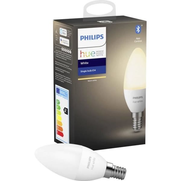 Ansluten glödlampa - PHILIPS - Hue White - 5.5W - E14 - Vit
