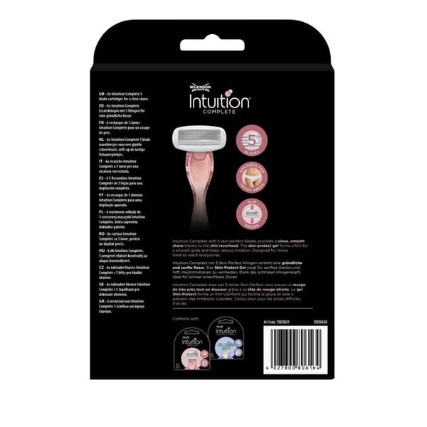 Wilkinson - Intuition Complete - Barberblade til kvinder - Pakke med 6 blade + håndtag