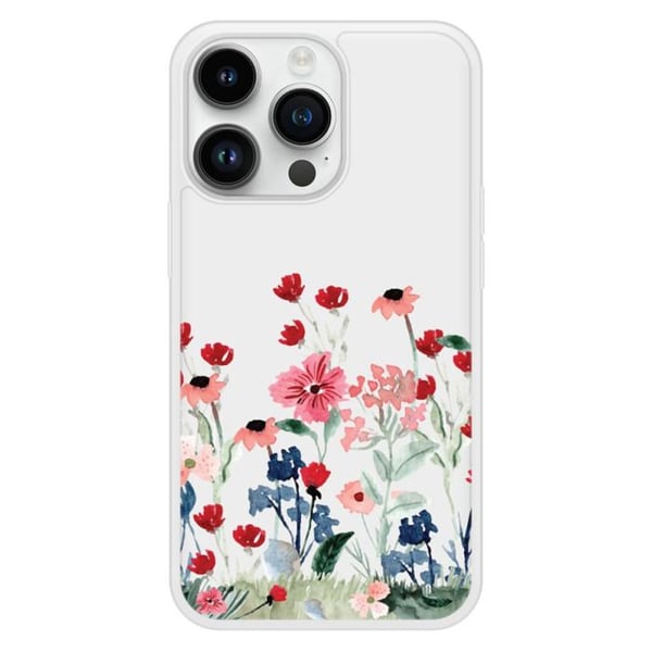 Siliconfodral med förstärkt tryck kompatibel med Apple iPhone 14 Pro Blomsterspring.