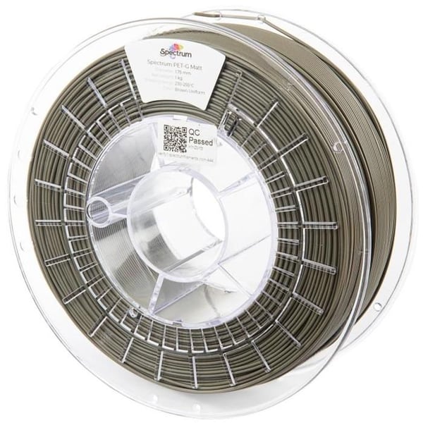 Filament PET-G Mat - FILAMENT - Ensfarvet Brun - 1,75mm - 1kg - Temperatur 255°C