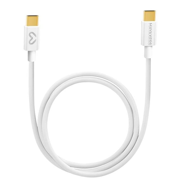 Laddkabel 1m USB-C för Samsung Galaxy S25 FE Mayaxess Vit