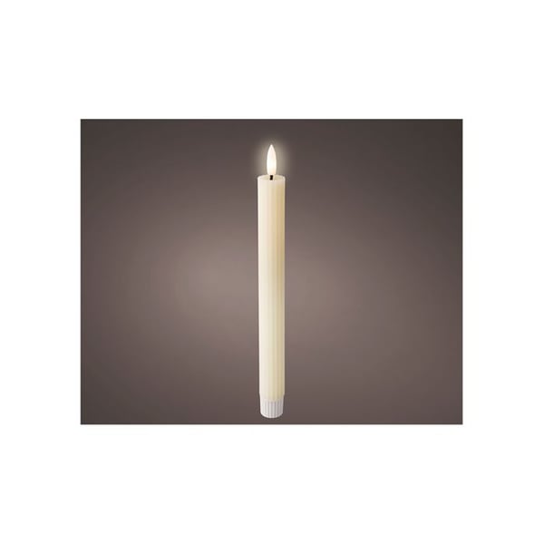 Pack av 2 enheter av LED-vaxljus, unik beige färg, ø2,2x24,5cm, Lumineo Pack av 2 enheter av LED-vaxljus, unik beige färg, ø2,2x24,5cm, Lumineo