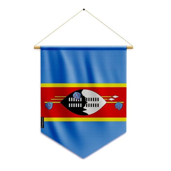 Fanion – Flagga Eswatini – 30 x 45 cm – Polyester – Att Hänga – Pixelforma