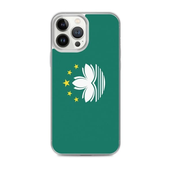 Telefonfodral – Macau Flagga – Kompatibel med iPhone 13 Pro Max – Flexibelt Fodral – Slitstarkt och Stötsäkert - Silikon - Pixelforma