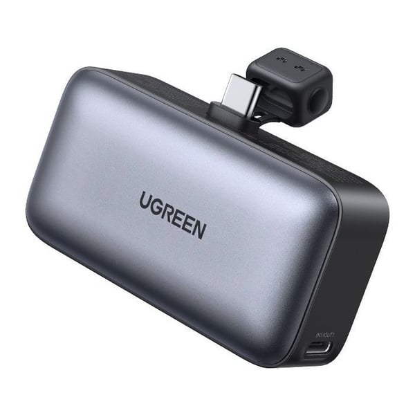 Extern batteri - UGREEN - 5,000 mAh - USB-C-kontakt - Med ställ - Svart