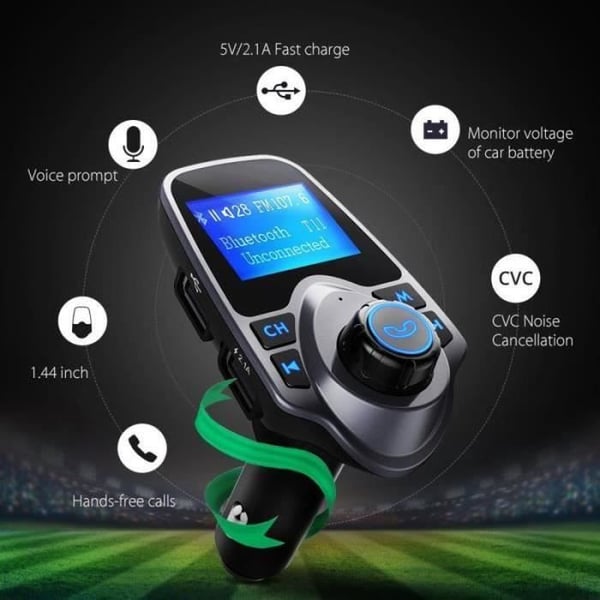 BIL FM TRANSMITTER FM Bluetooth Bil FM Transmitter Bil Håndfri Kit med USB Audio MP3 Afspiller til