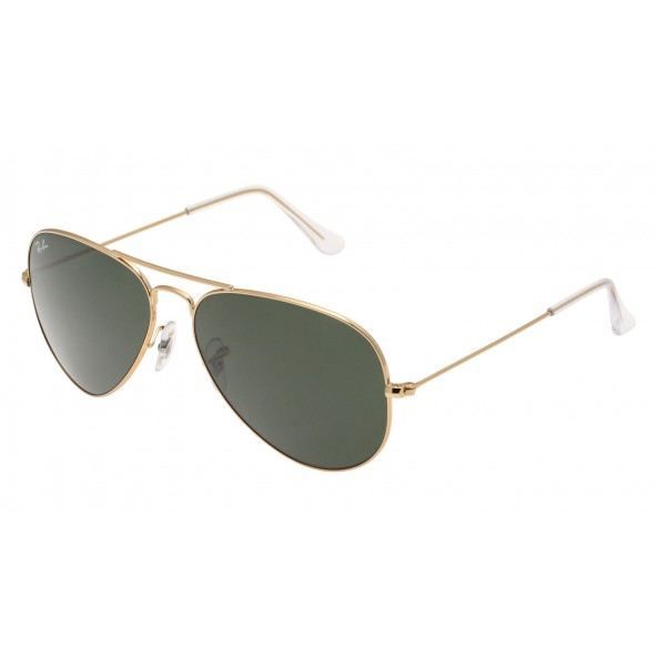 Solglasögon - RAY BAN - Aviator - Guld - Gröna polykarbonatlinser - Skyddsindex 3