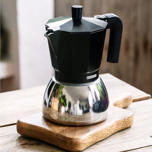 Italiensk kaffebryggare - MONIX - Induktion Inox - 9 koppar - Aluminium - Rostfritt stål