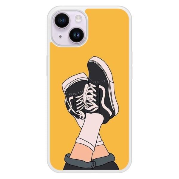 Tryckta förstärkta silikonskal kompatibelt med Apple iPhone 14 Sneakers