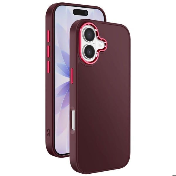 Skyddskal för iPhone 17 Matt Yta med Metallisk Kameraram Bordeaux
