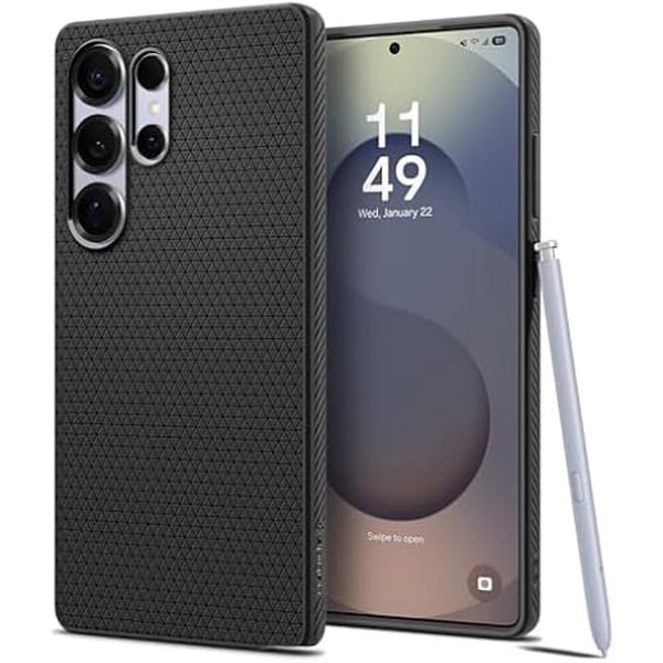 Cover - SPIGEN - Samsung S25 Ultra - Mat Sort - Stødabsorberende - Ergonomisk