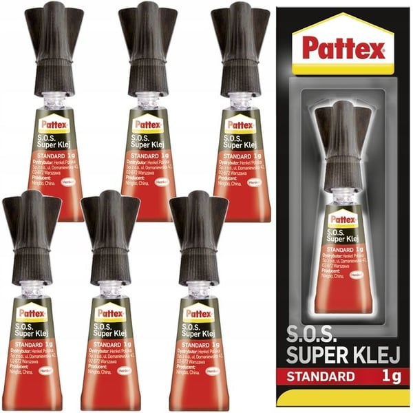 Colle superlim - Pattex - SOS Standard - Snabbtorkande vattentät multi-material 6x1g